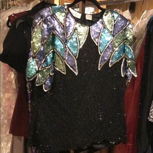 Add’l Pics Laurence Kazar Vintage Amazing Sequin Beaded Top 🤩 R2